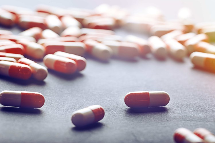 pills on a table
