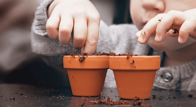 Kid And Plant Pots