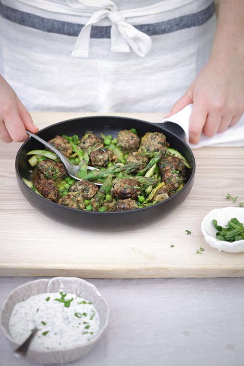 minted lamb meatballs