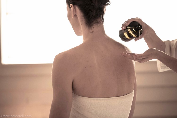 spa treatment with Bamford products