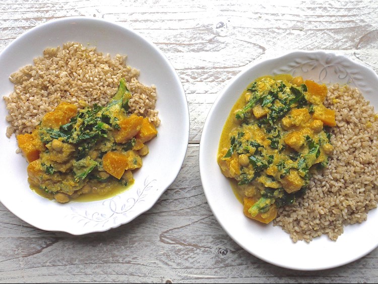 Kale, Chickpea and Butternut Squash Curry