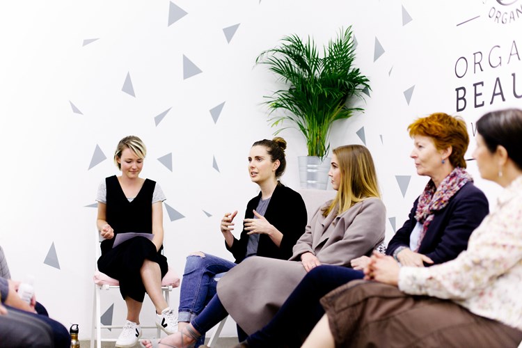 discussing organic beauty products