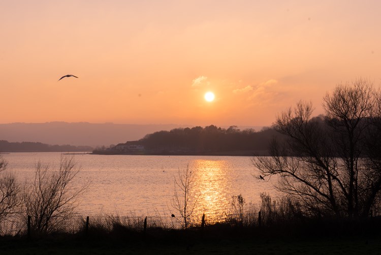 sunset over a lake