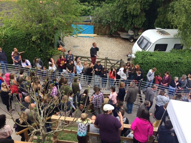 Punters at the Pig Racing Festival