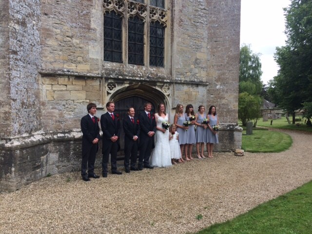 wedding outside a church