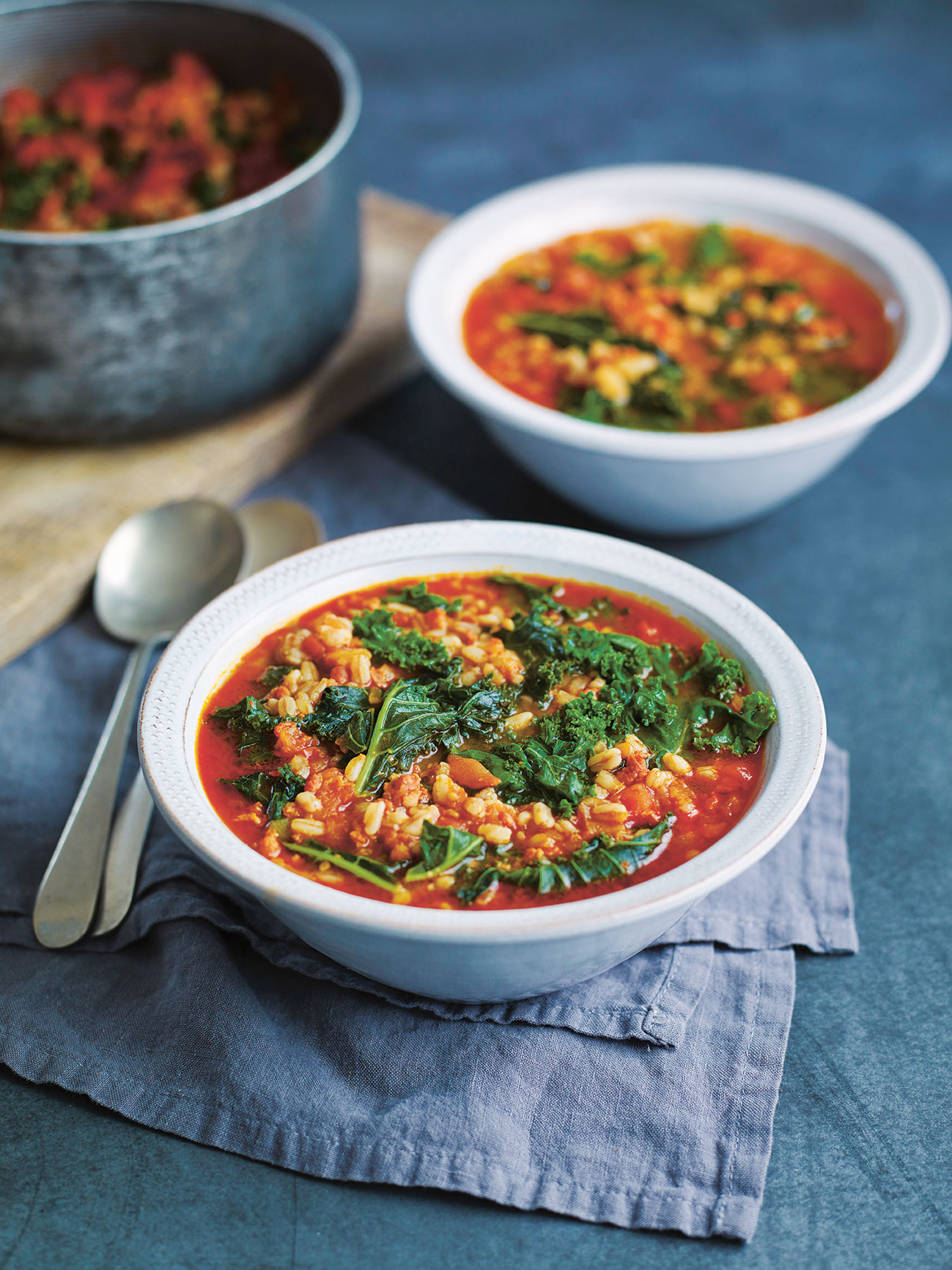 Kale, Spelt & Chorizo Big Soup