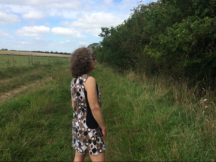 Kate, amazed at how the hedges have grown since she was last here