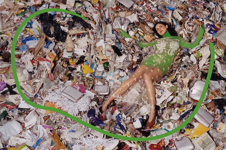 fashion model ontop of litter