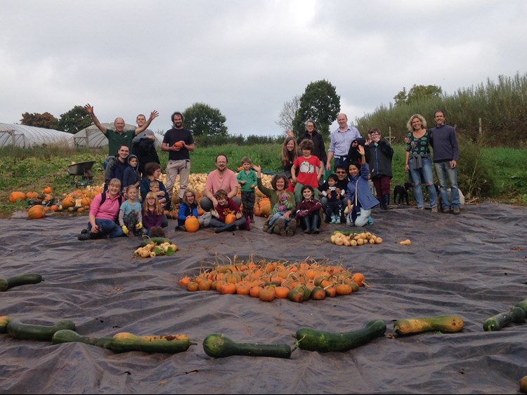 celebrating the haul of squashes
