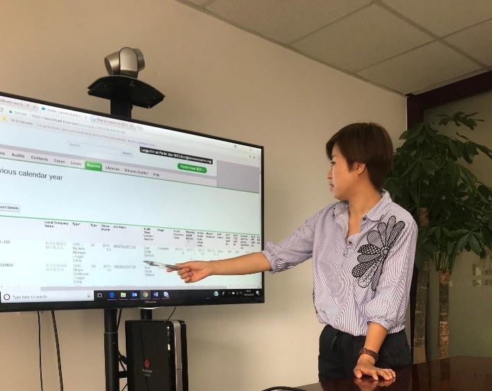 Grace Zhao actively participating in Woody training