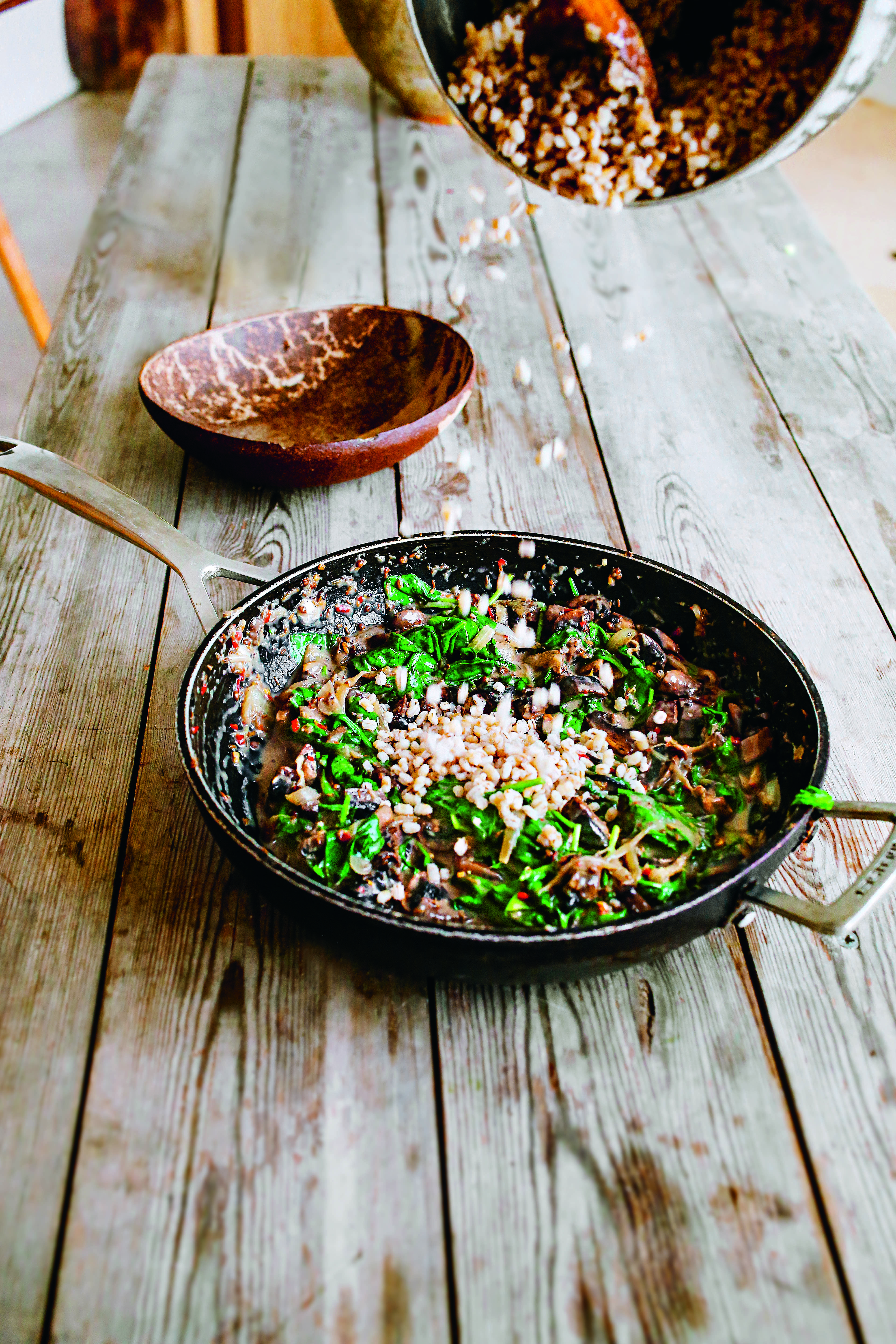 Mushroom and Spinach Spelteree