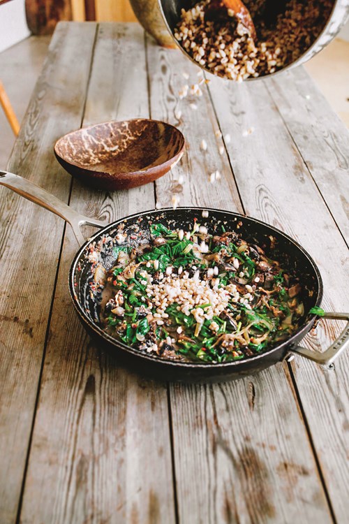 Mushroom & spinach spelteree