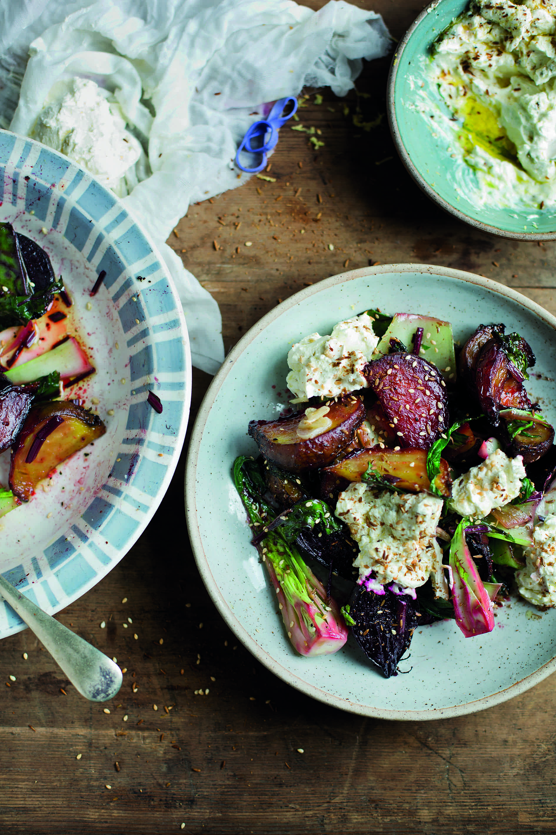 Roast Beetroot, Greens, Labneh and Cumin