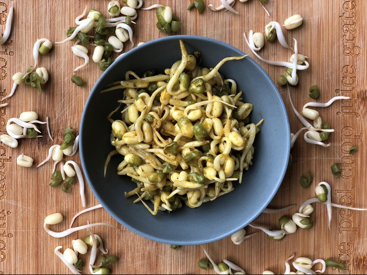 Curried Sprouts in a bowl