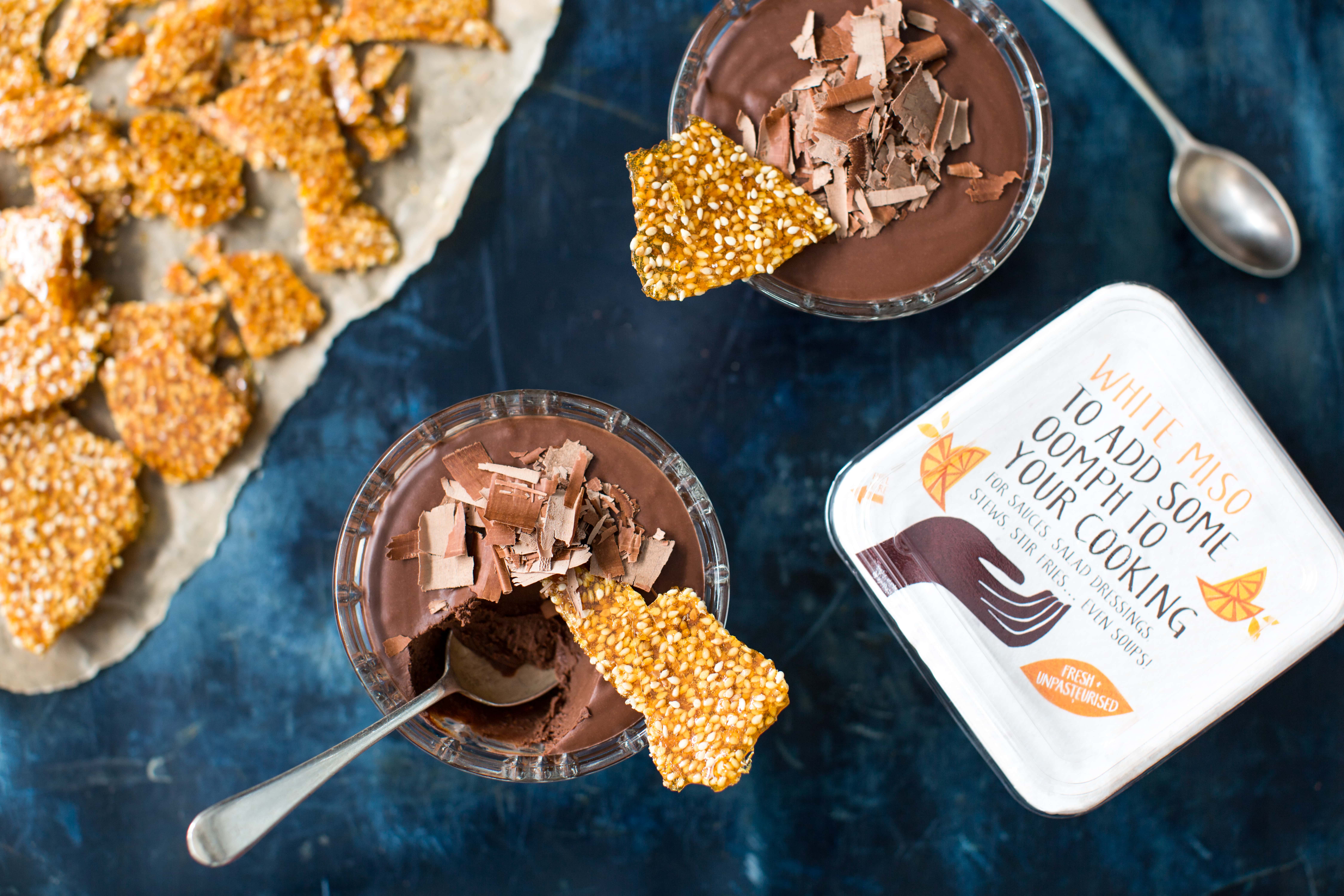 Vegan Mousse with Sesame Brittle