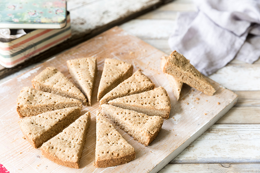 Almond Rye Shortbread Triangles