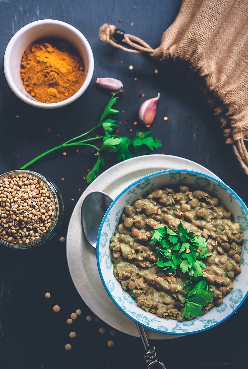 Green Lentil and Coconut Curry