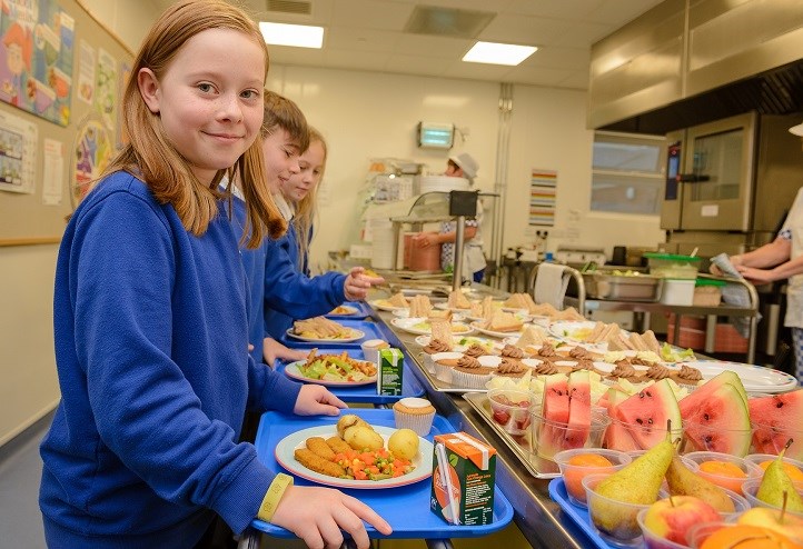 children with a healthy school meal