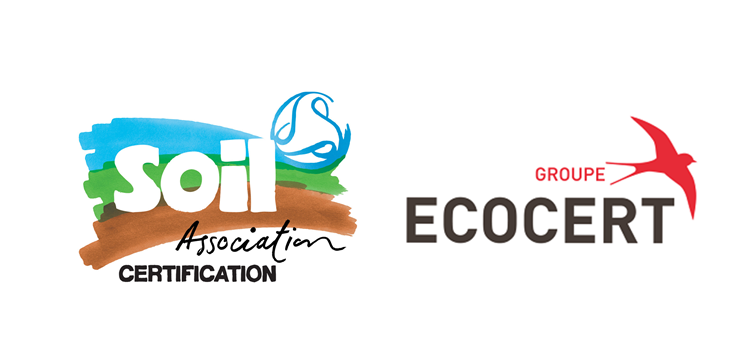 Soil Association Certification and ECOCERT logos