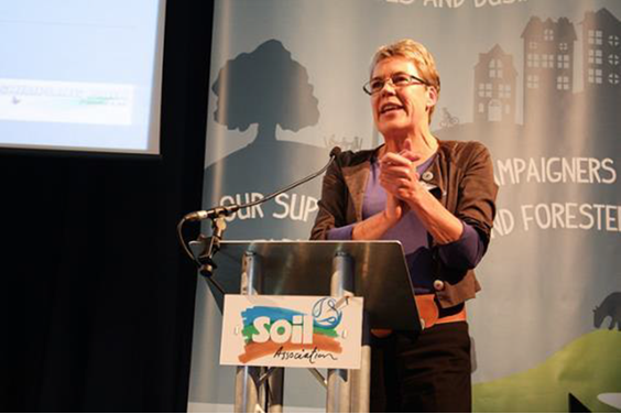 Helen giving presentation for Soil Association