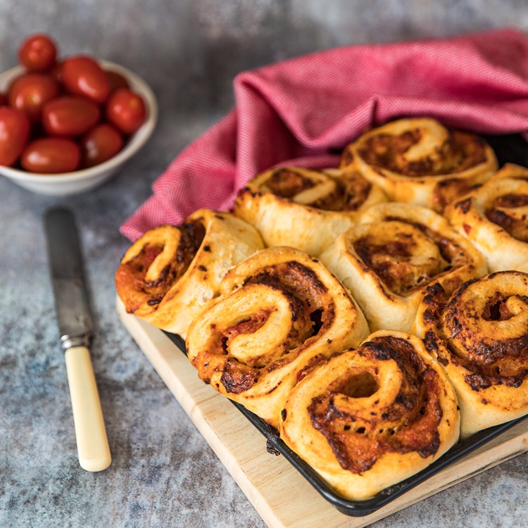 cooked pizza rolls