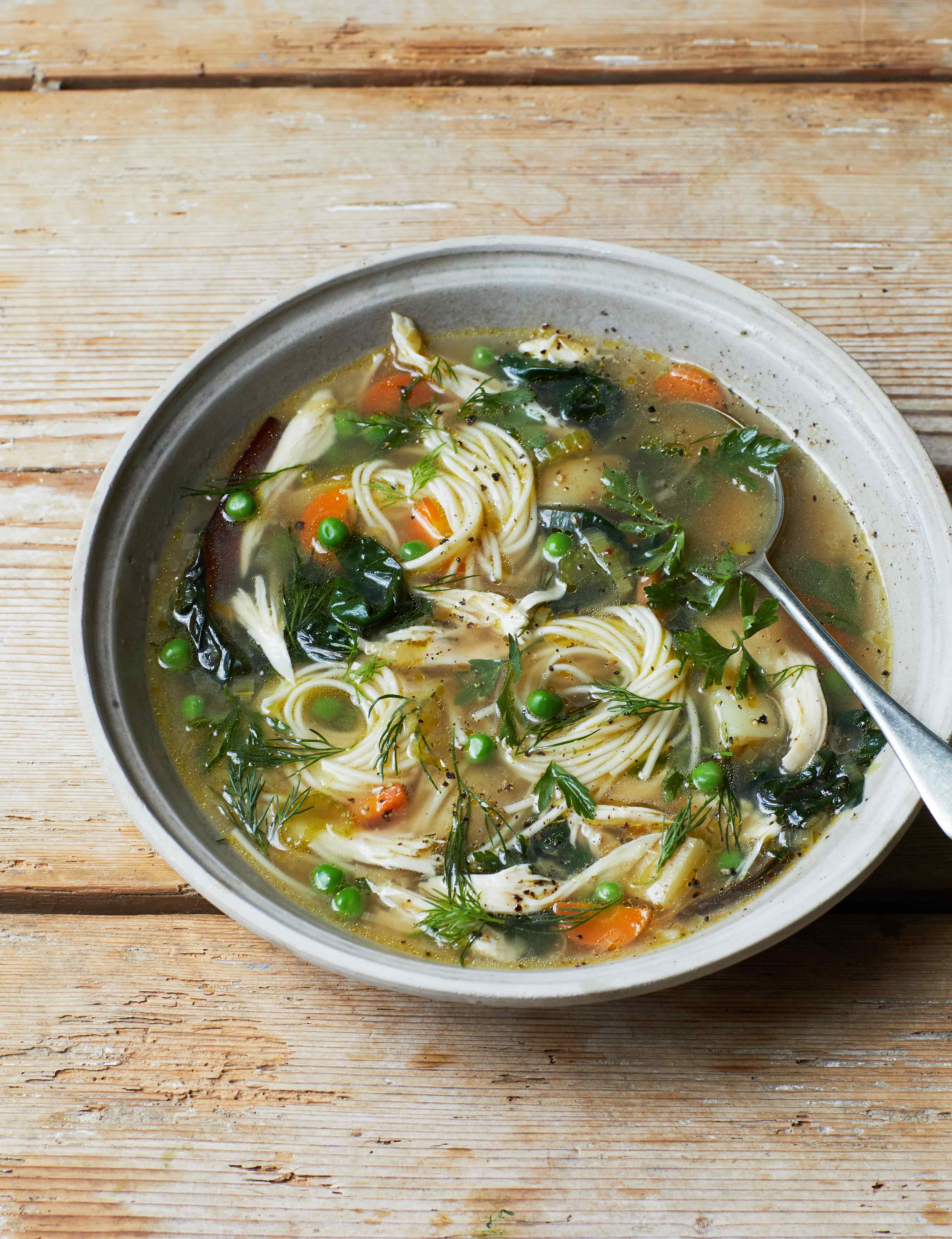 Rescue Noodle Soup with Leftover Chicken