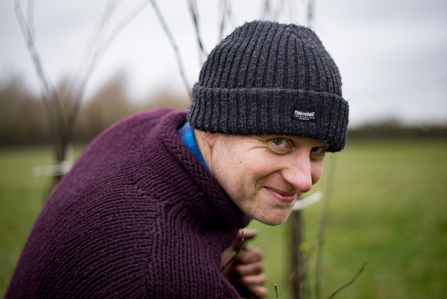 Ben Raskin ready to plant trees for an agroforestry case study