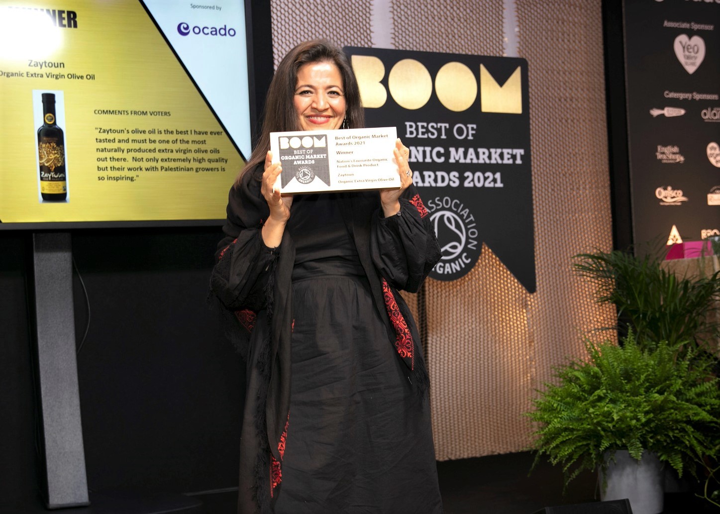 Manal Ramadan White - MD of Zaytoun, at the 2021 BOOM Awards