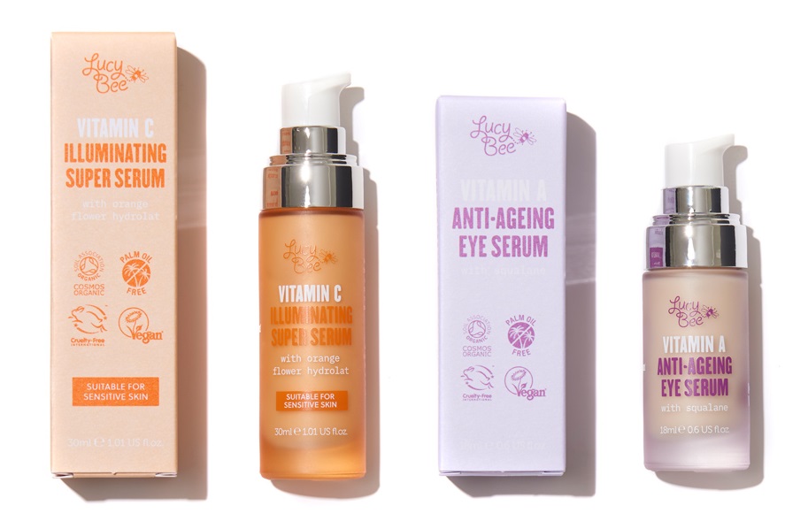 lucy bee vitamin c serum and vitamin a anti ageing eye serum