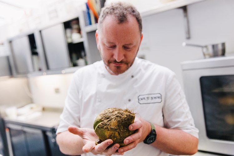 Neil Forbes in the kitchen at Cafe St Honore