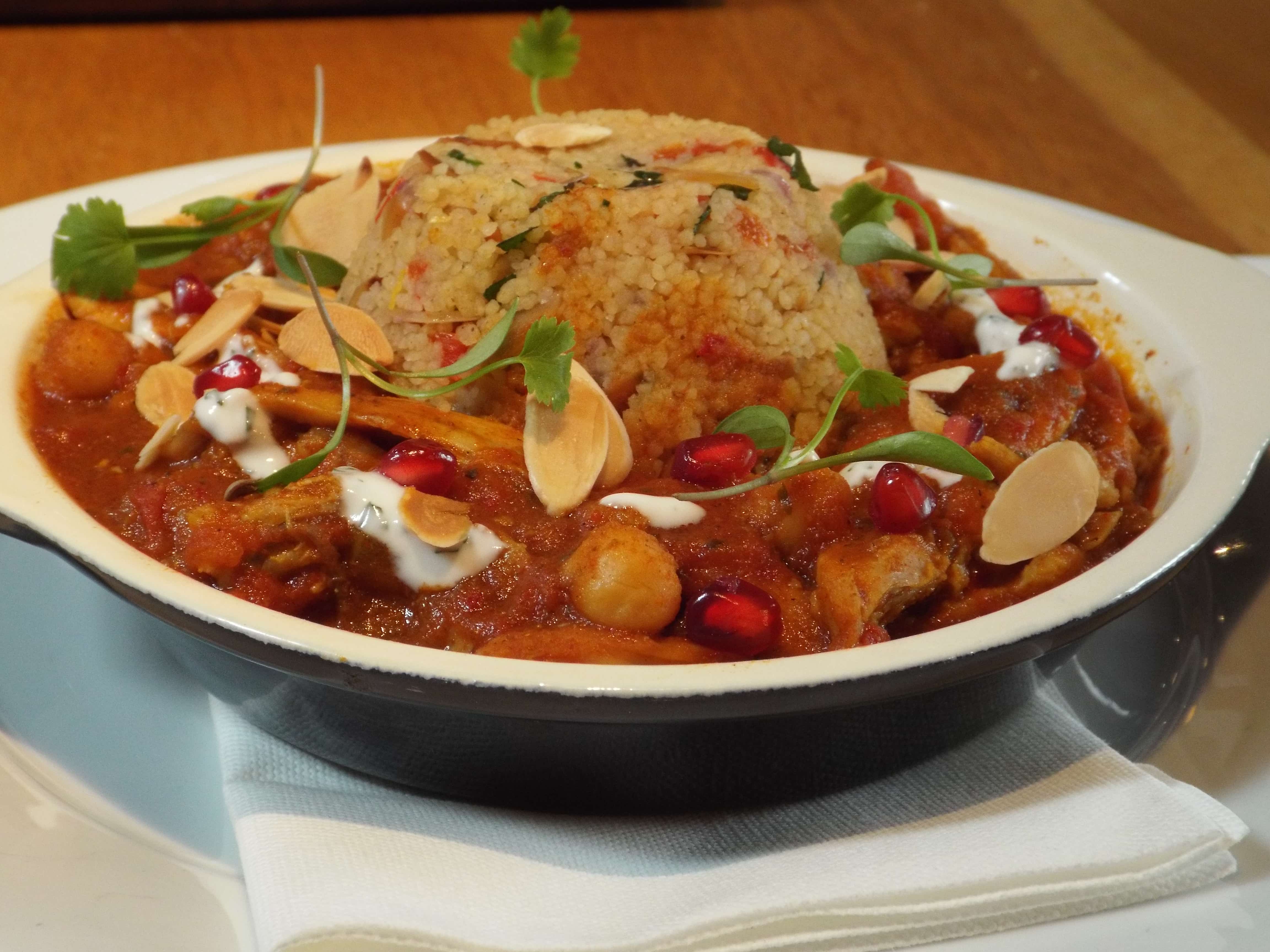 Turkey leftovers in a Moroccan spiced sauce