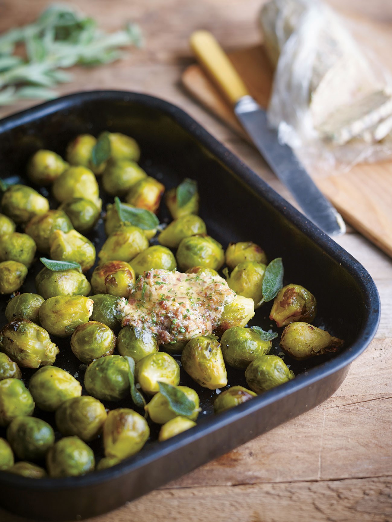 Roasted Brussels Sprouts with Sage & Chestnut Butter