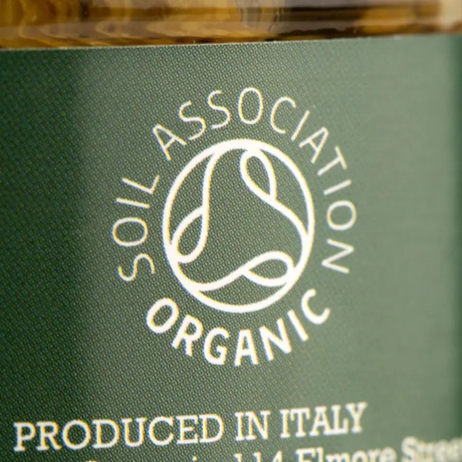 The Soil Association organic symbol shown on a jar