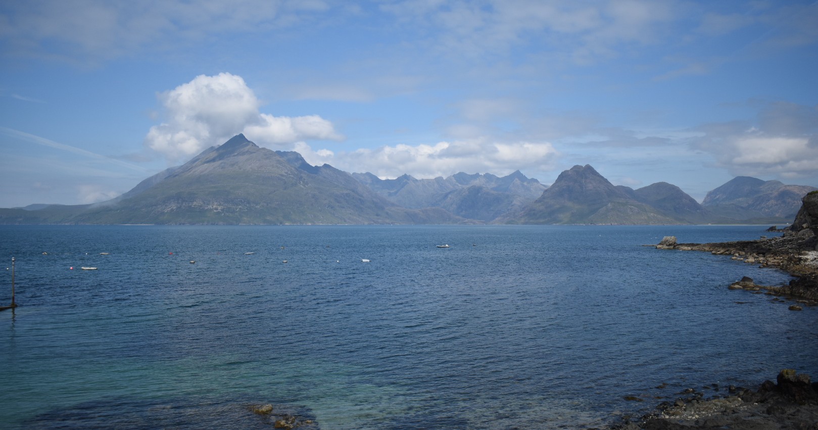 Mountain peaks and sea