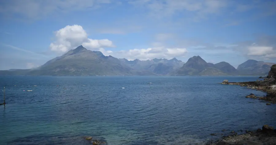 Mountain peaks and sea