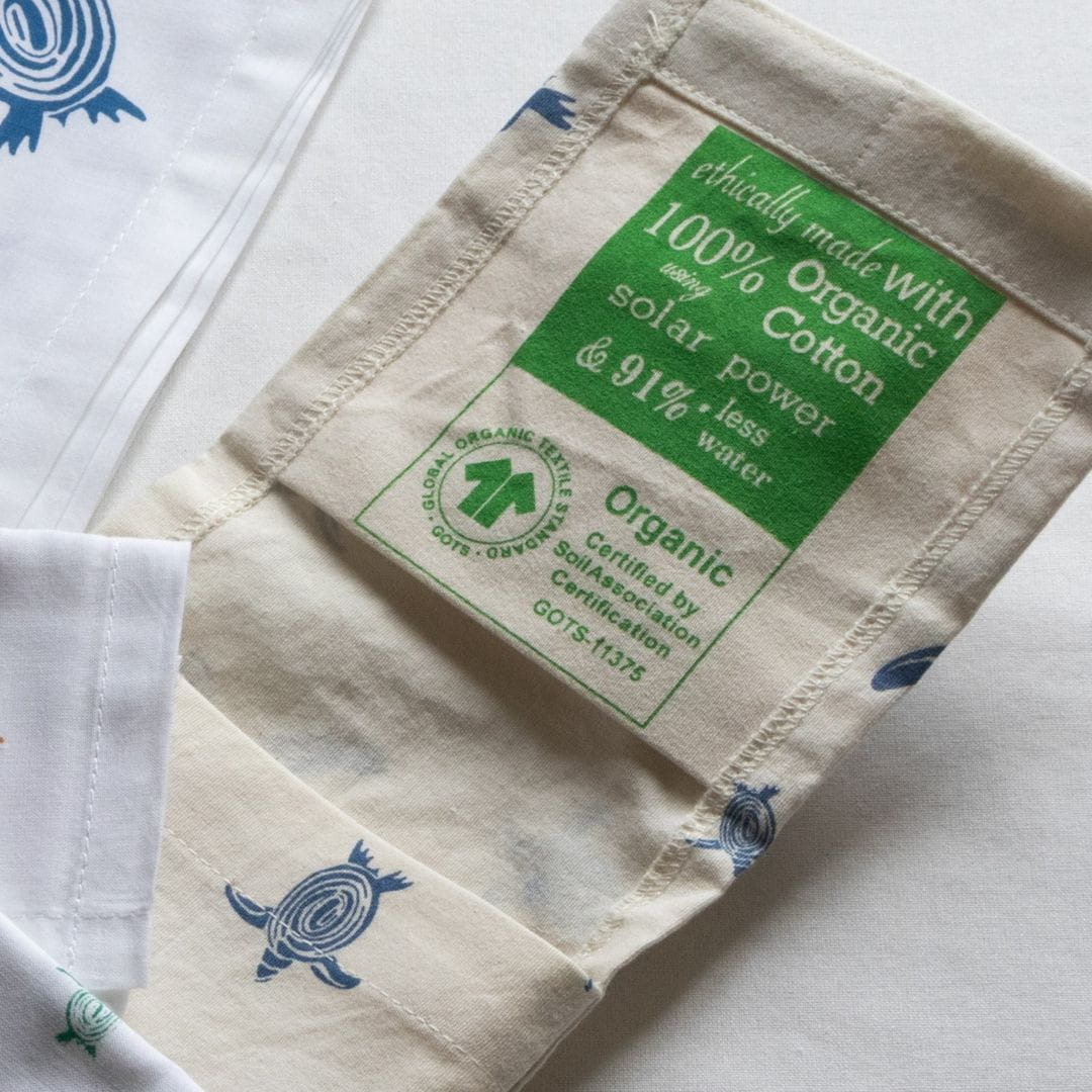 Organic cotton handkerchief pack with GOTS symbol