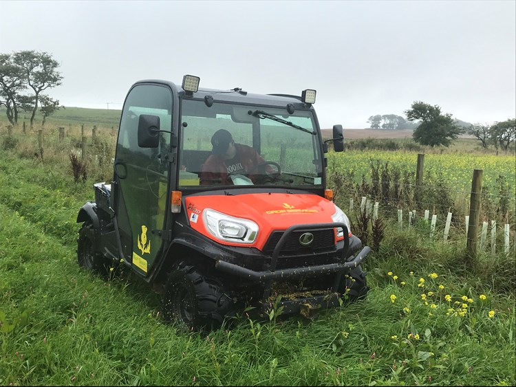 Soil testing machine at Peelham Farm