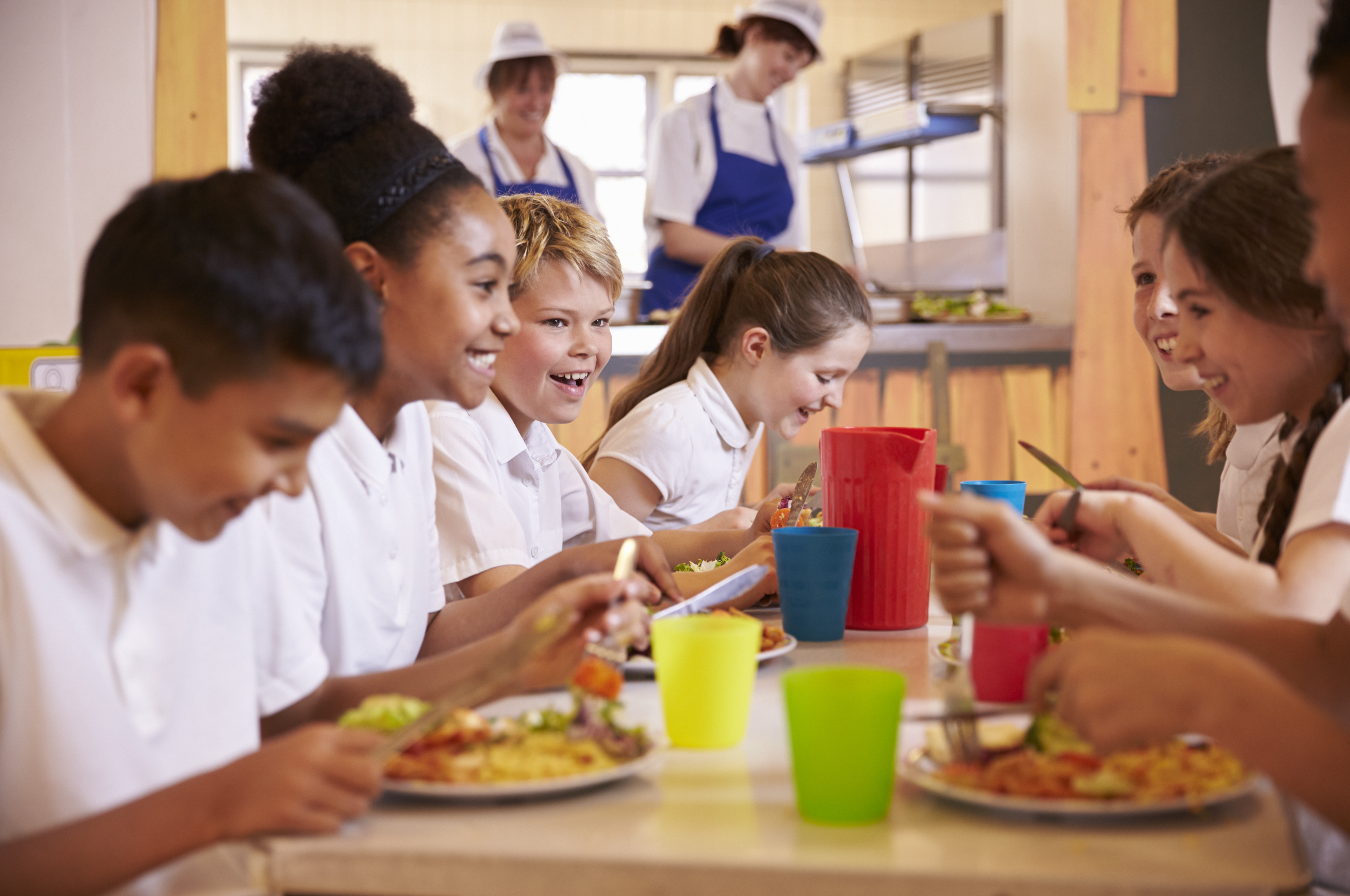 Children eating in school