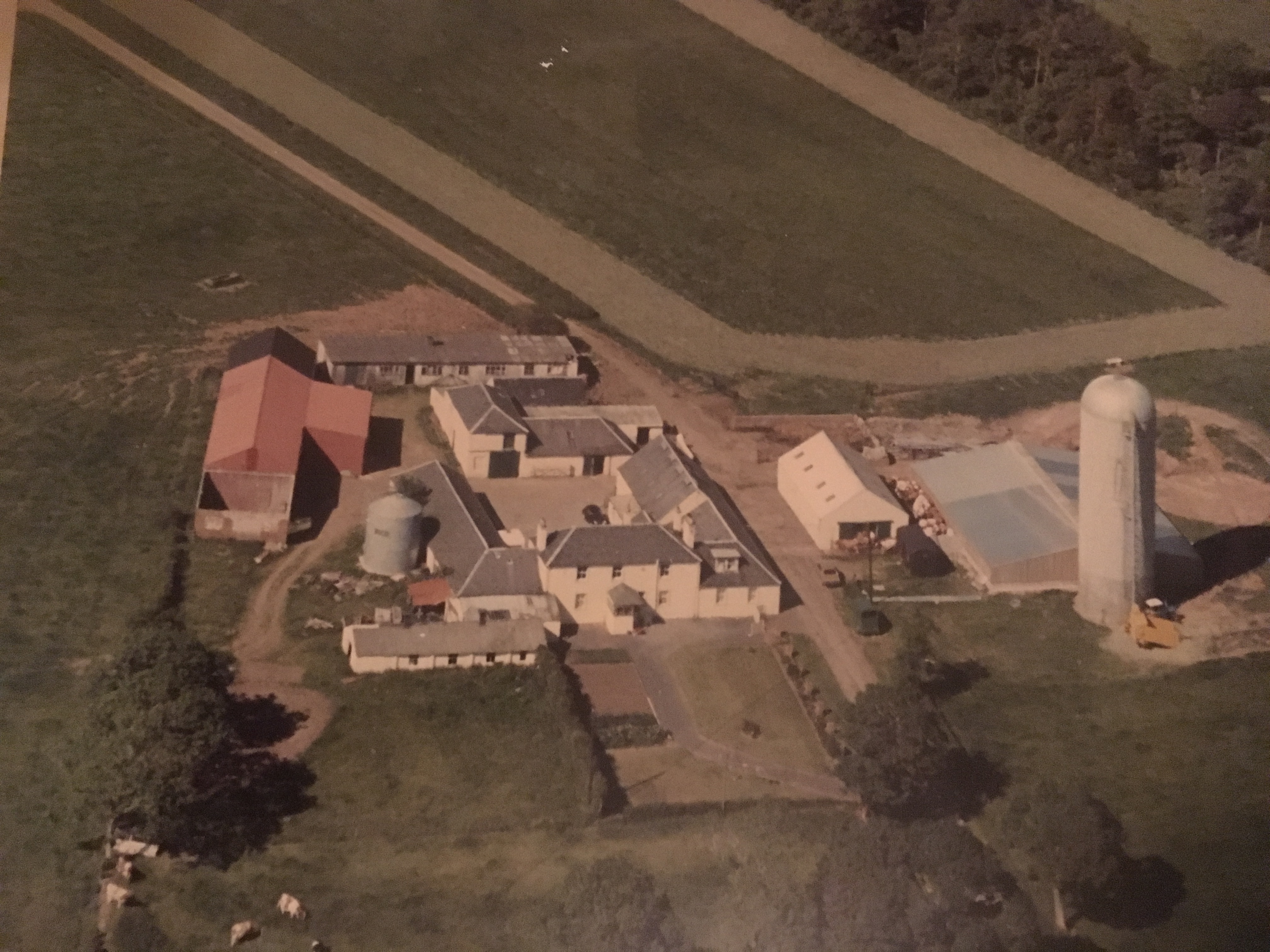 Satellite photo of Mossgiel farm from 2013. 