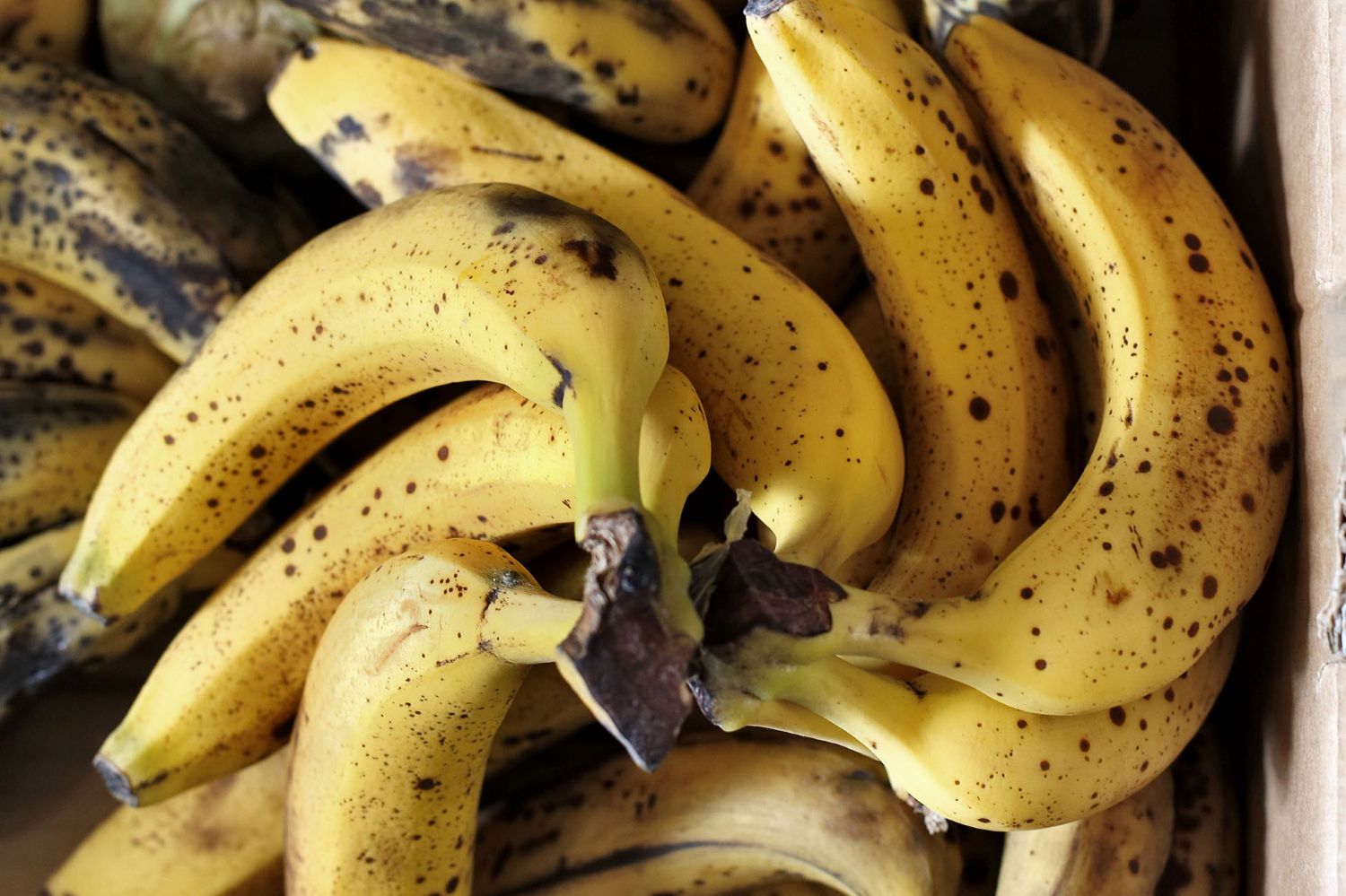 Box of organic bananas